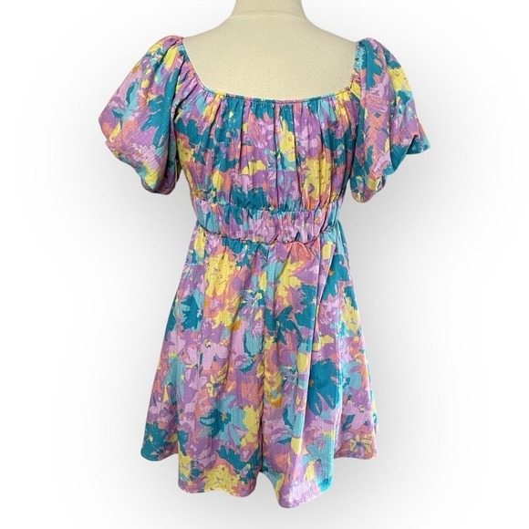 NWT‎ SUNLAND17 Puff-Sleeve Mini Dress, Medium - Picture 4 of 7